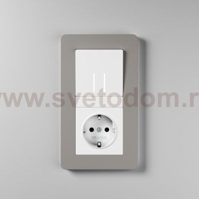 Рамка на 2 поста Split (дымчатый/белый, soft-touch) Werkel W0023067