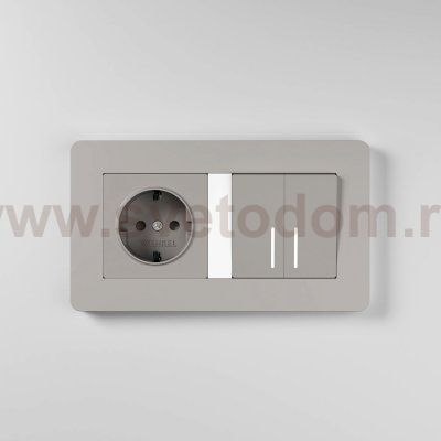 Рамка на 2 поста Split (дымчатый/белый, soft-touch) Werkel W0023067