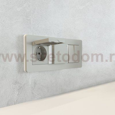 Рамка на 3 поста Split (дымчатый/белый, soft-touch) Werkel W0033067