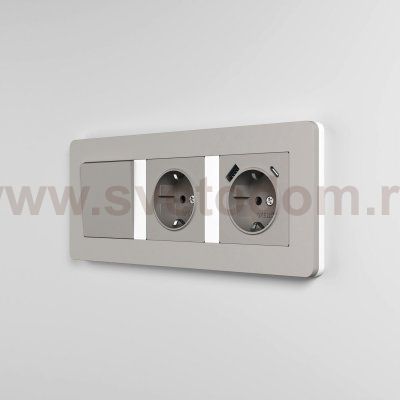 Рамка на 3 поста Split (дымчатый/белый, soft-touch) Werkel W0033067