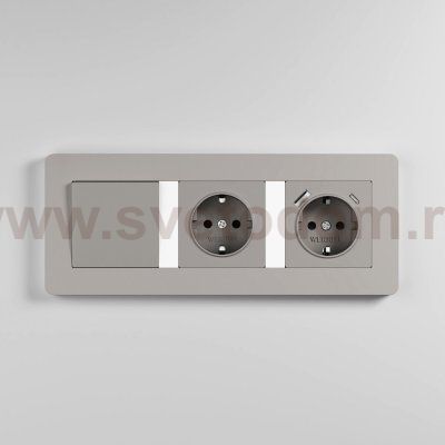 Рамка на 3 поста Split (дымчатый/белый, soft-touch) Werkel W0033067