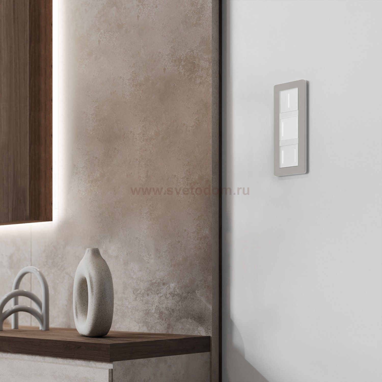 Рамка на 3 поста Split (дымчатый/белый, soft-touch) Werkel W0033067