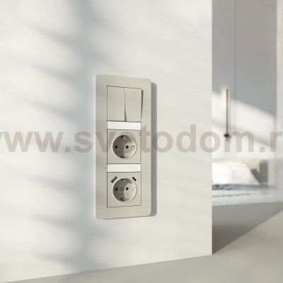 Рамка на 3 поста Split (дымчатый/белый, soft-touch) Werkel W0033067