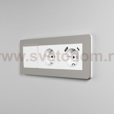 Рамка на 3 поста Split (дымчатый/белый, soft-touch) Werkel W0033067