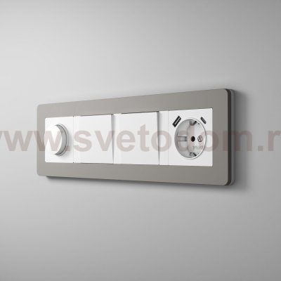 Рамка на 4 поста Split (дымчатый/белый, soft-touch) Werkel W0043067