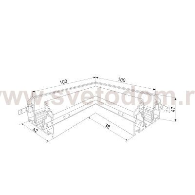 Slim Magnetic Коннектор угловой внутренний для шинопровода в натяжной потолок 85204/00 (черный) 85205/00 Elektrostandard