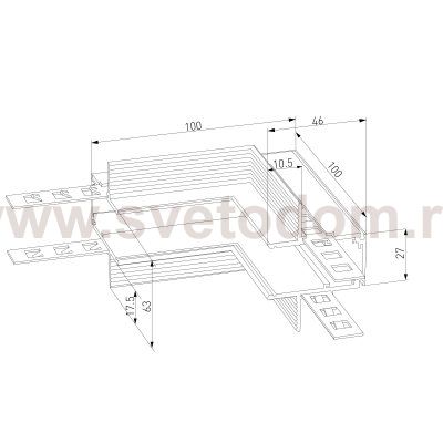 Slim Magnetic Коннектор угловой внутренний для встраиваемого шинопровода под ГКЛ 12,5мм черный 85211/00 Elektrostandard