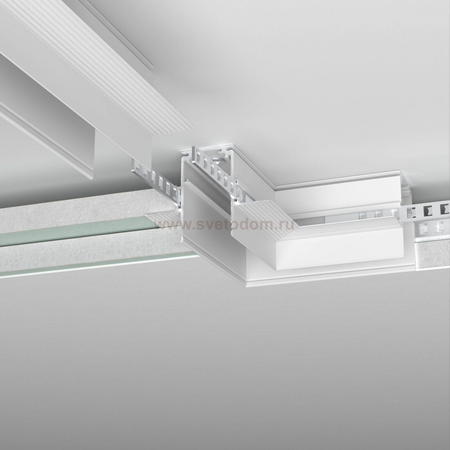 Slim Magnetic Коннектор угловой для встраиваемого шинопровода под ГКЛ 12,5мм белый 85212/00 Elektrostandard