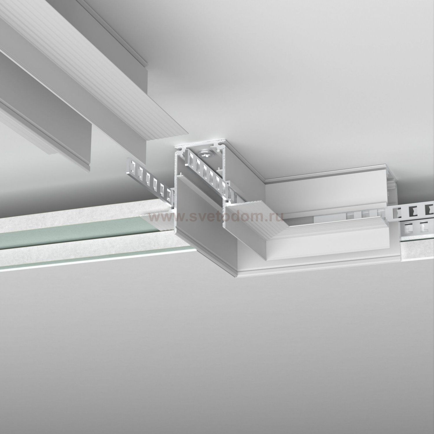 Slim Magnetic Коннектор угловой для встраиваемого шинопровода под ГКЛ 9,5мм белый 85214/00 Elektrostandard