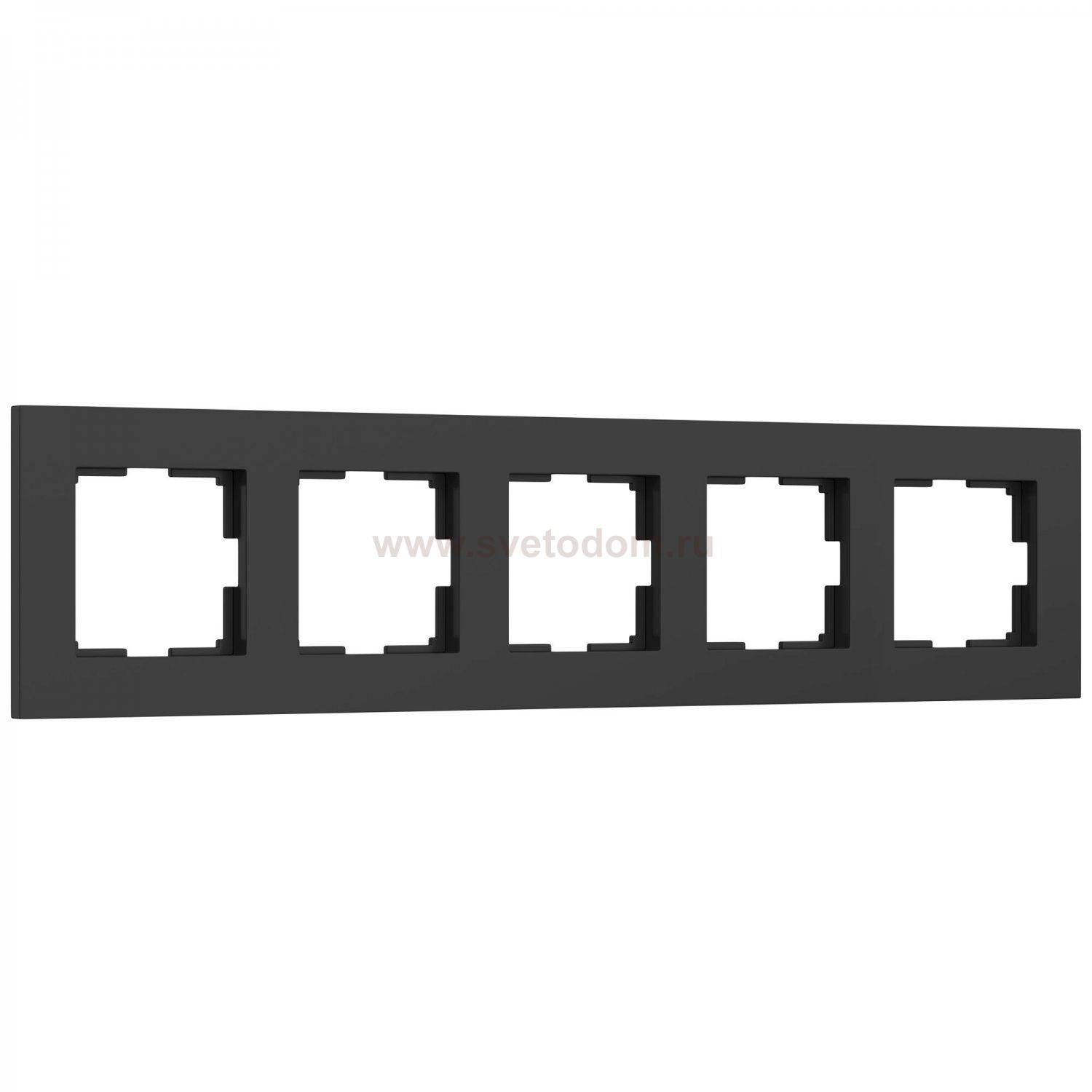 Рамка на 5 постов Slab (черный софт) Werkel W0052908