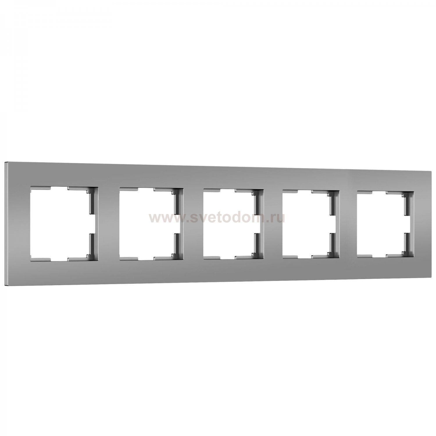 Рамка на 5 постов Slab (серебро софт) Werkel W0052965