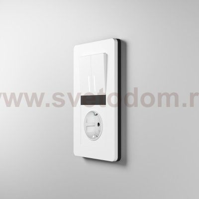 Рамка на 2 поста Split (белый/черный, soft-touch) Werkel W0023068