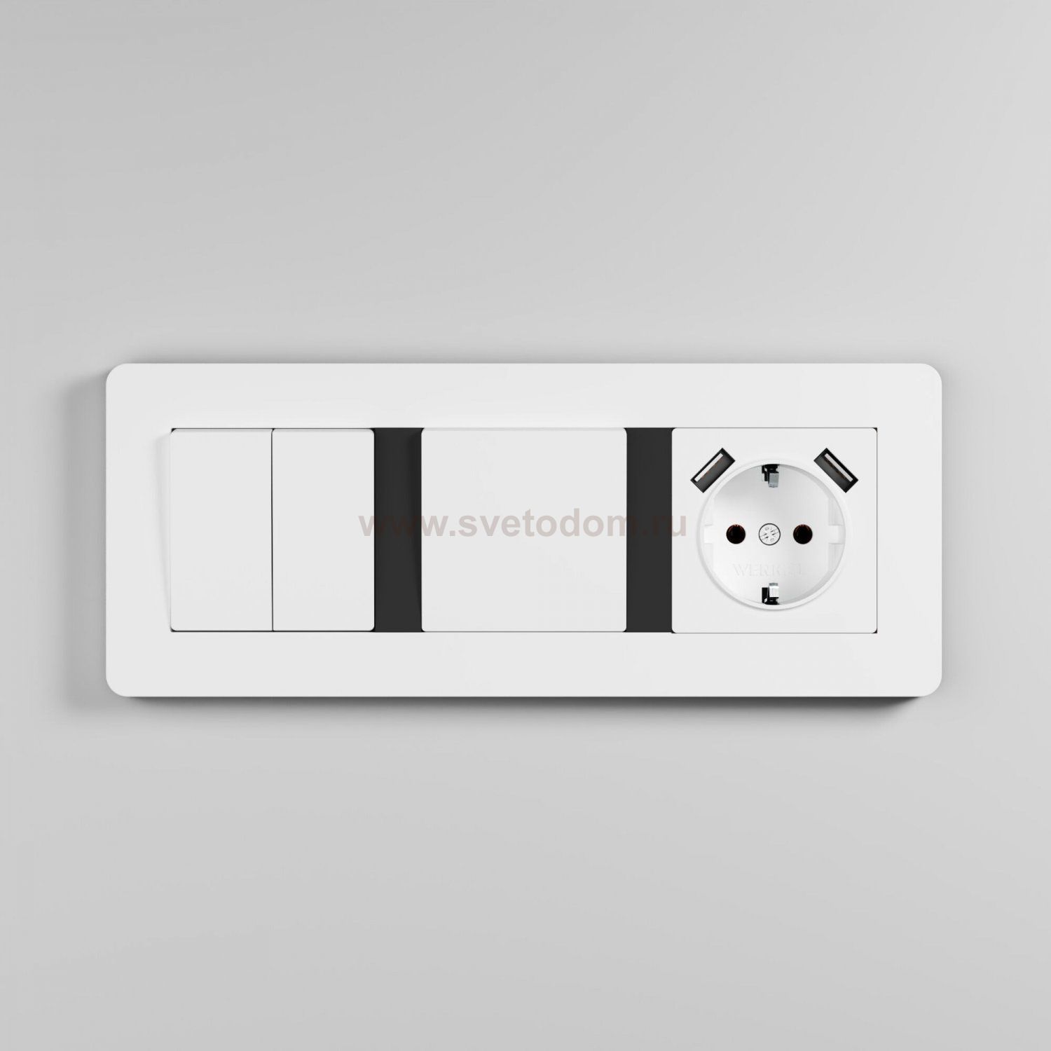 Рамка на 3 поста Split (белый/черный, soft-touch) Werkel W0033068