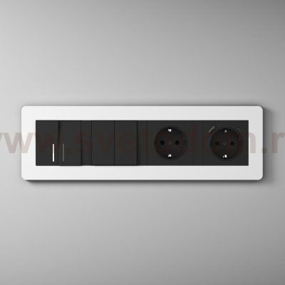 Рамка на 4 поста Split (белый/черный, soft-touch) Werkel W0043068