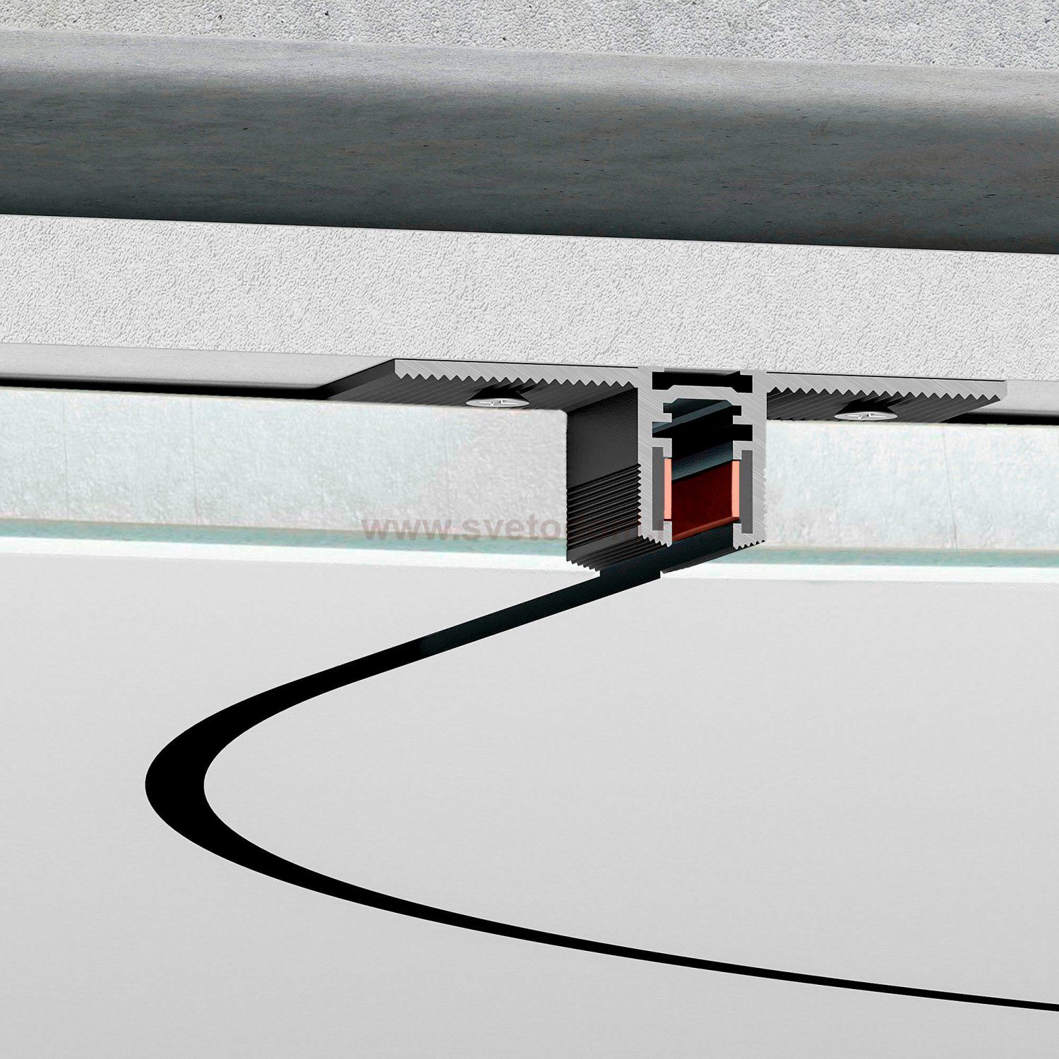 Mini Magnetic Шинопровод под ГКЛ 12,5 мм черный ?600 85219/00 Elektrostandard