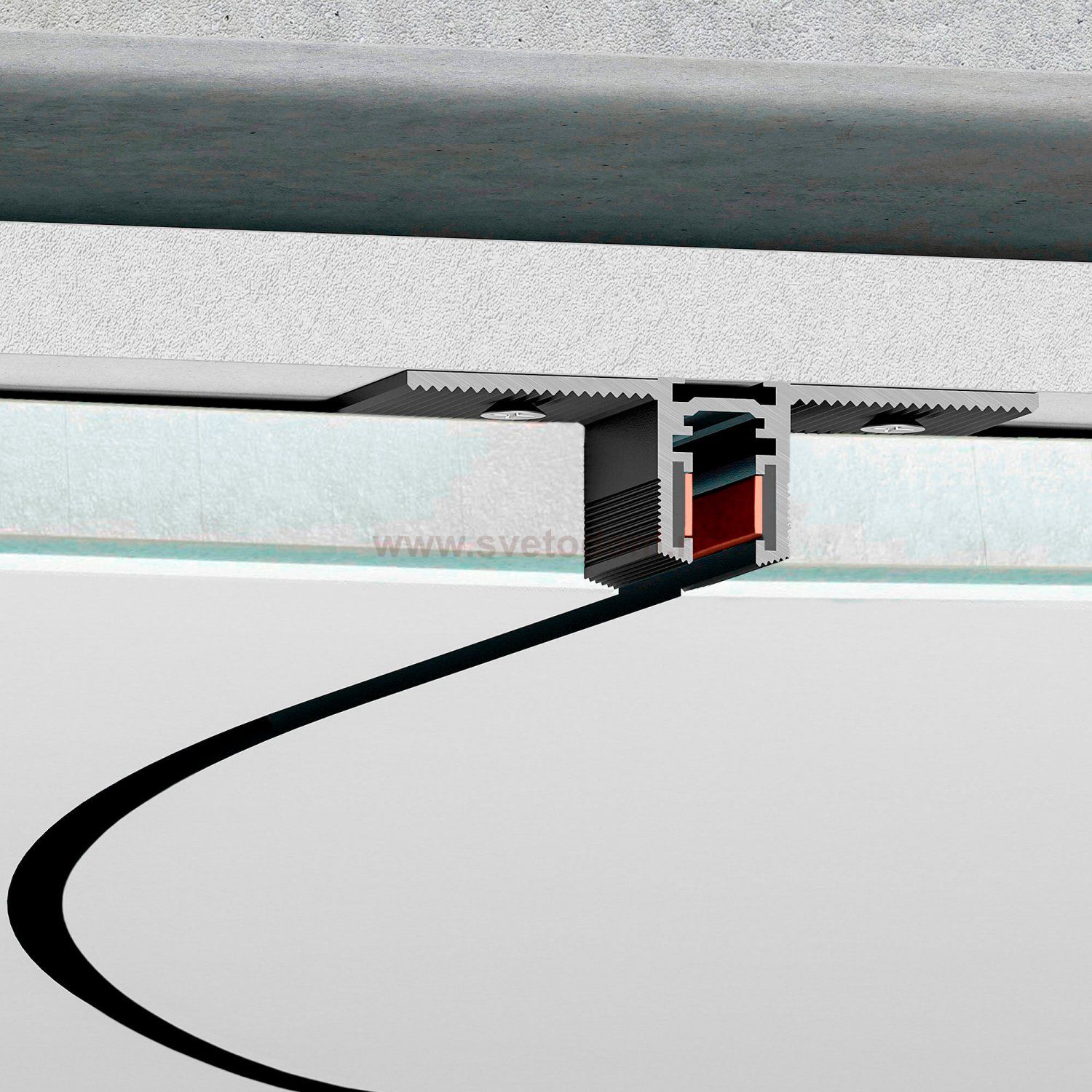 Mini Magnetic Шинопровод под ГКЛ 12,5мм черный ?1200 85221/00 Elektrostandard