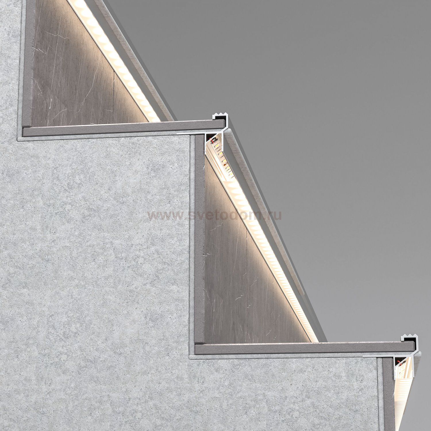 LL-2-ALP025 Встраиваемый алюминиевый профиль для подсветки ступеней (под ленту до 11mm) LL-2-ALP025 Elektrostandard