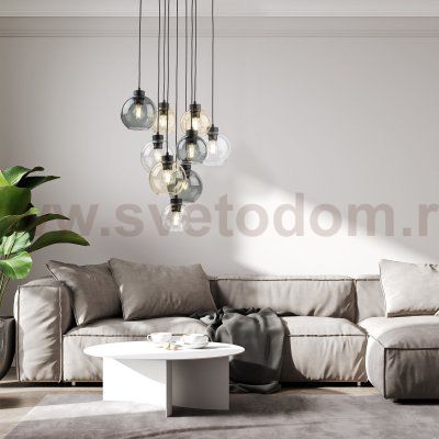 Подвесной светильник со стеклянными плафонами Eurosvet 10247 Cubus