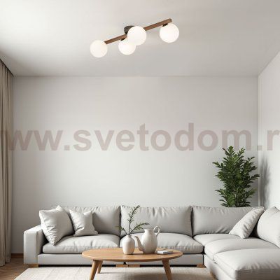 Потолочный светильник со стеклянными плафонами 10270 Estera Wood TK Lighting