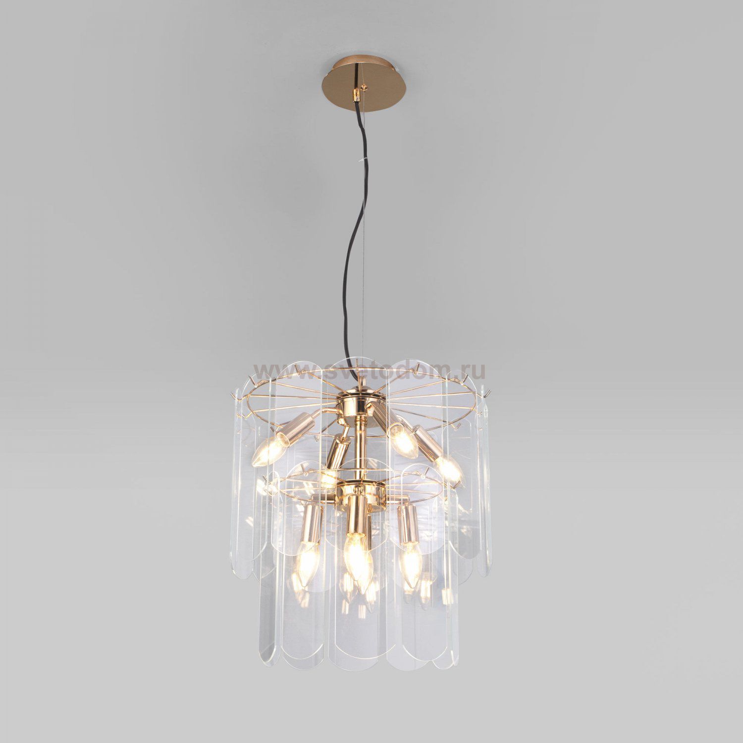 Подвесная люстра со стеклянными плафонами 60170/8 золото Eurosvet
