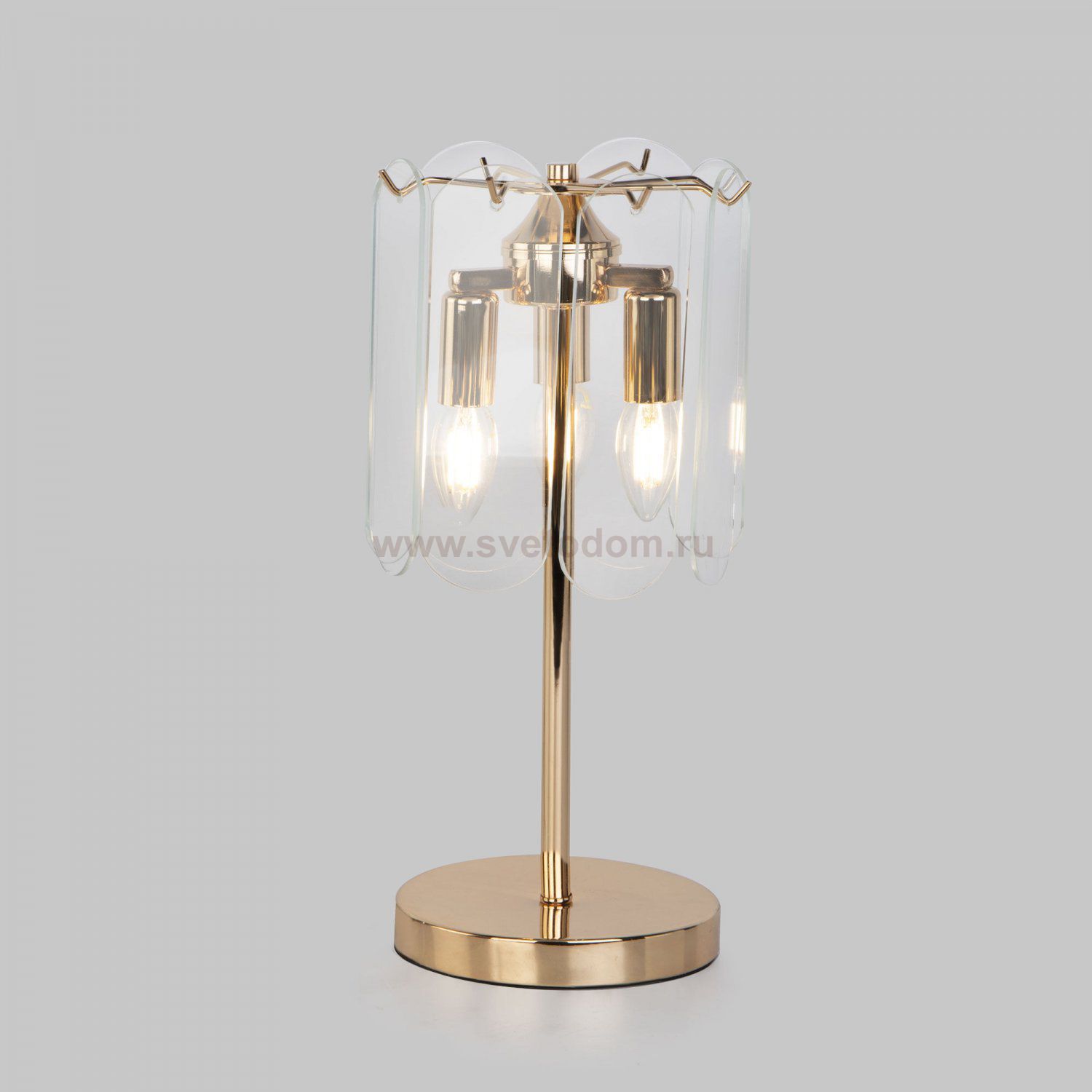 Настольный светильник со стеклянным плафоном 01170/3 золото Eurosvet