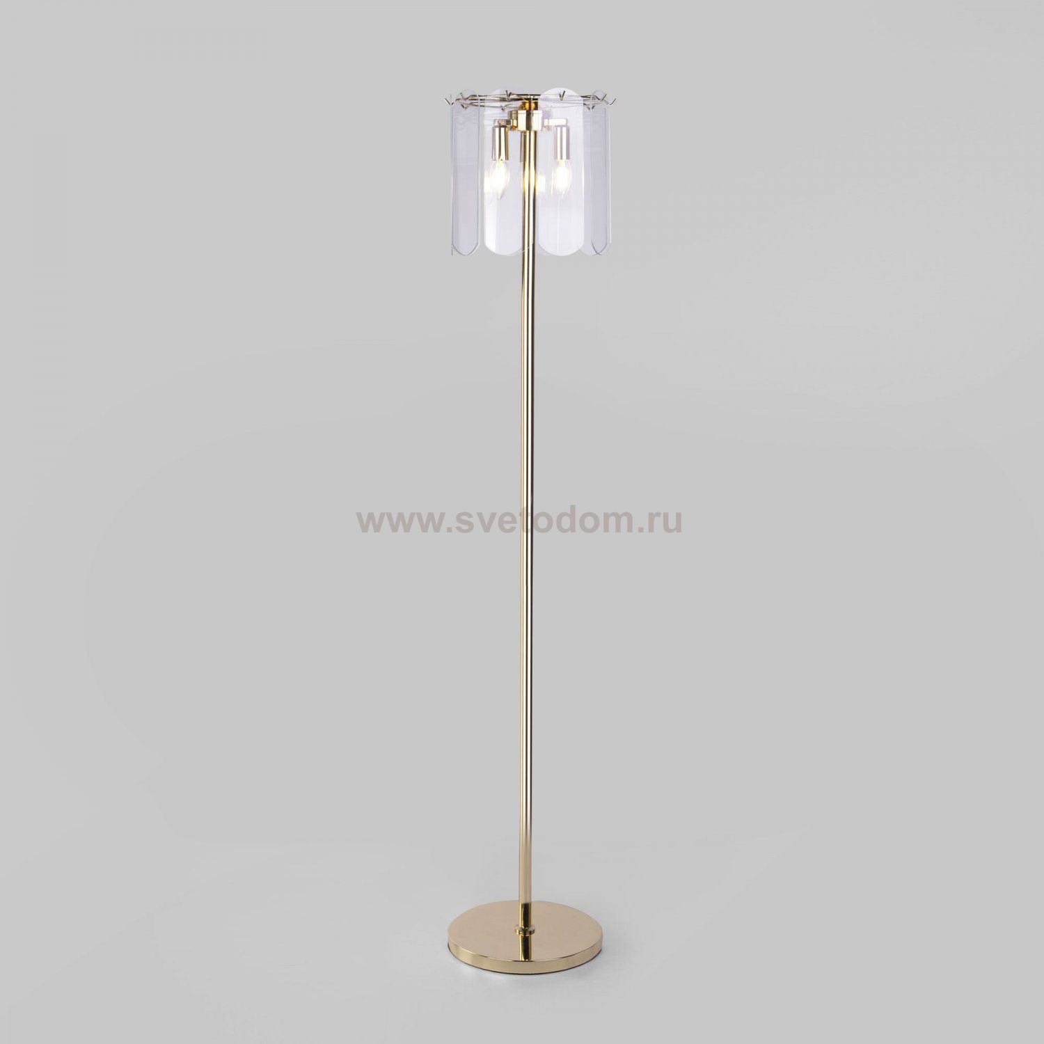 Торшер со стеклянным плафоном 01171/3 золото Eurosvet