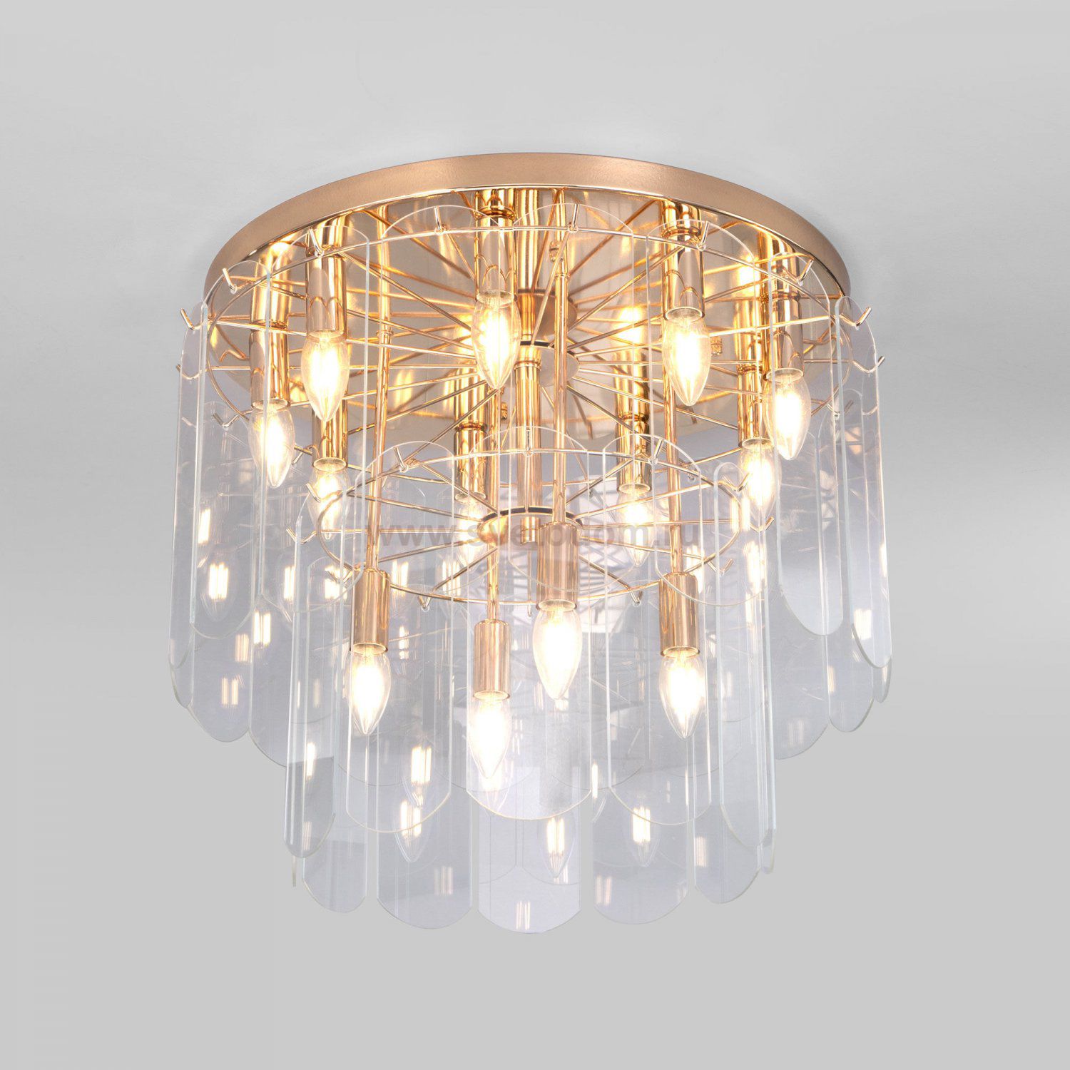 Потолочная люстра со стеклянными плафонами 60170 золото Eurosvet