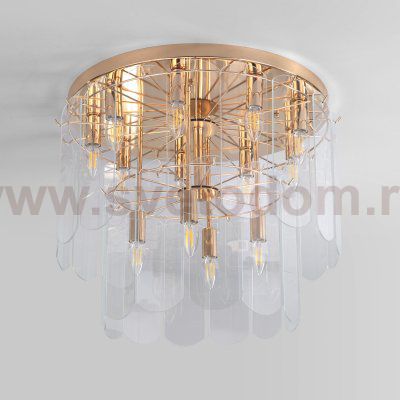 Потолочная люстра со стеклянными плафонами 60170 золото Eurosvet