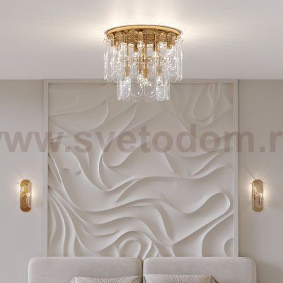 Потолочная люстра со стеклянными плафонами 60170 золото Eurosvet