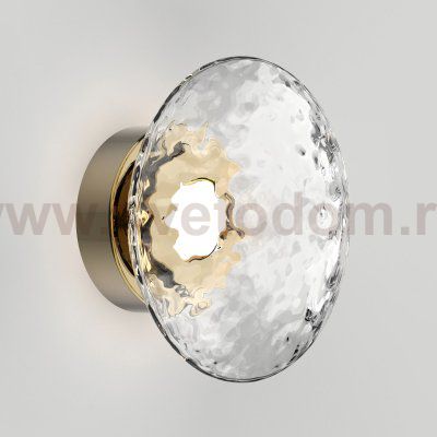 Настенный светодиодный светильник с прозрачным стеклянным плафоном 50389/1 LED латунь Eurosvet