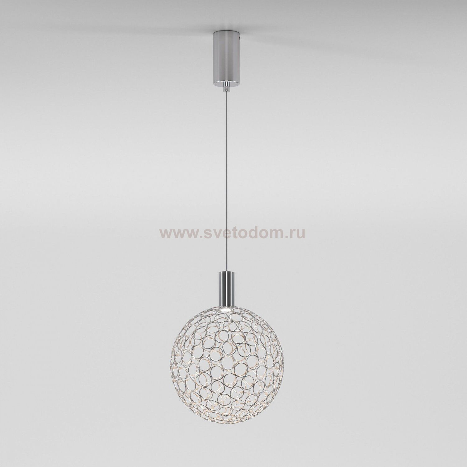 Подвесной светодиодный светильник с металлическим плафоном 90353/1 хром