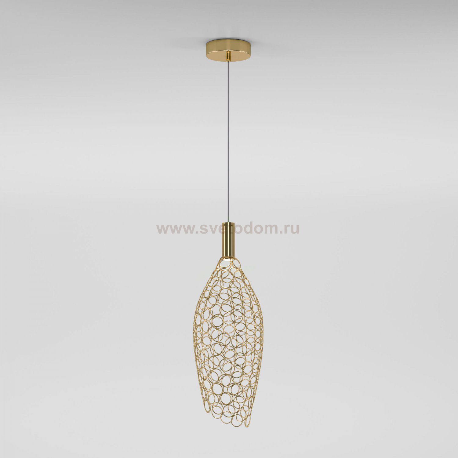 Подвесной светодиодный светильник с металлическим плафоном 90380/1 золото