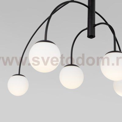 Потолочный светильник со стеклянным плафоном 30179/6 черный Eurosvet