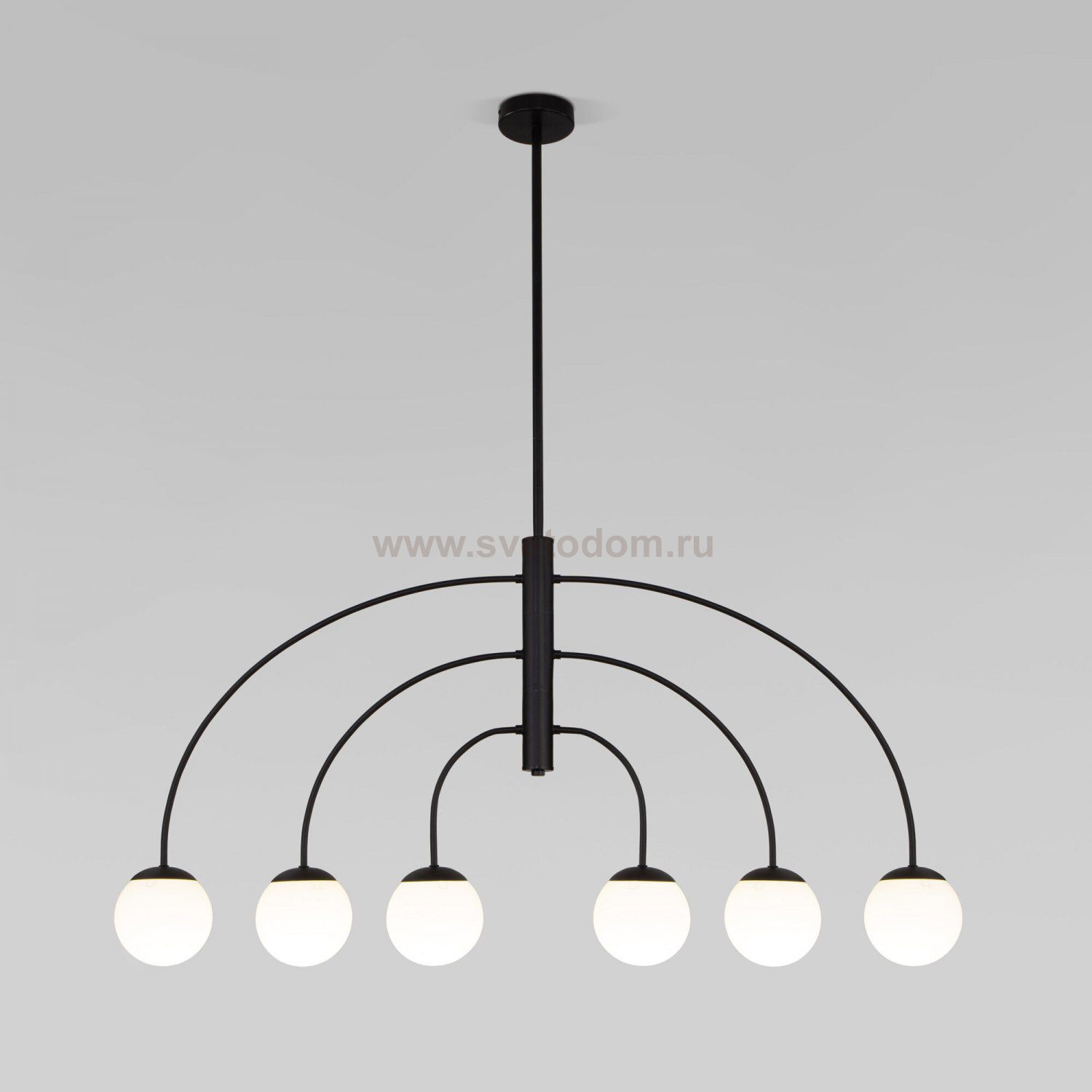 Потолочный светильник со стеклянным плафоном 30179/6 черный Eurosvet