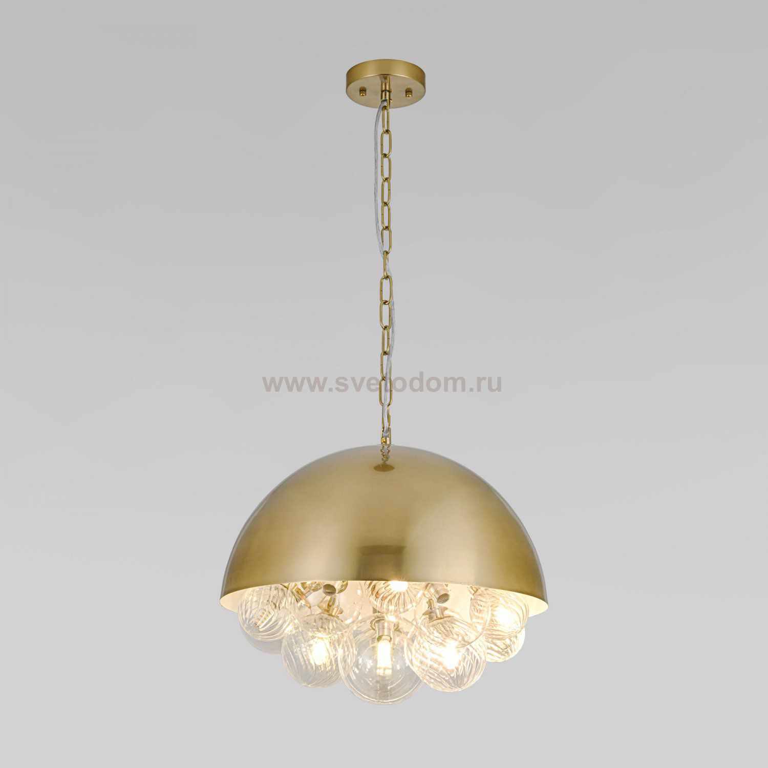 Подвесной светильник со стеклянными плафонами 30177 латунь Eurosvet