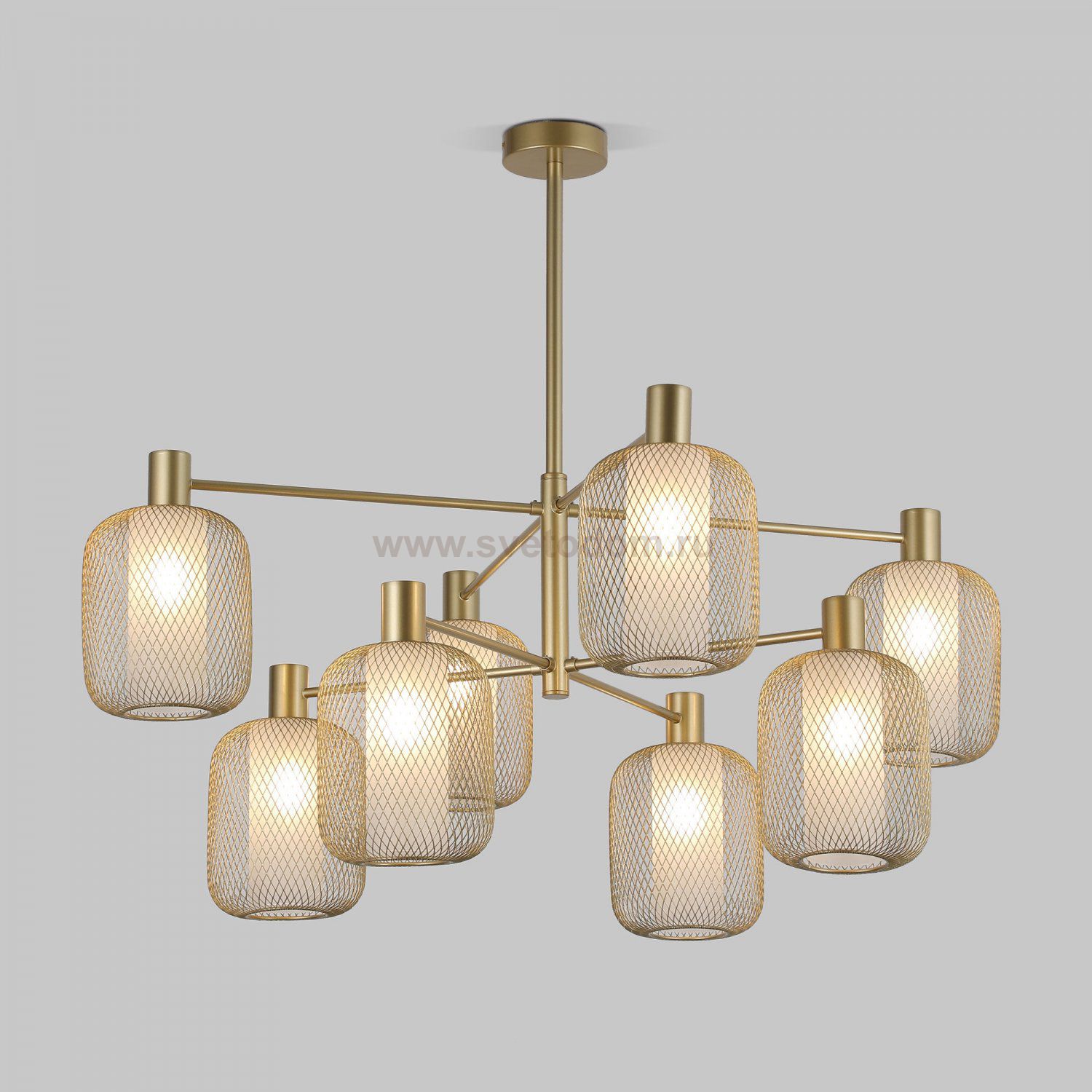 Потолочный светильник металлическим абажуром и стеклянным плафоном 30192/8 золото Eurosvet