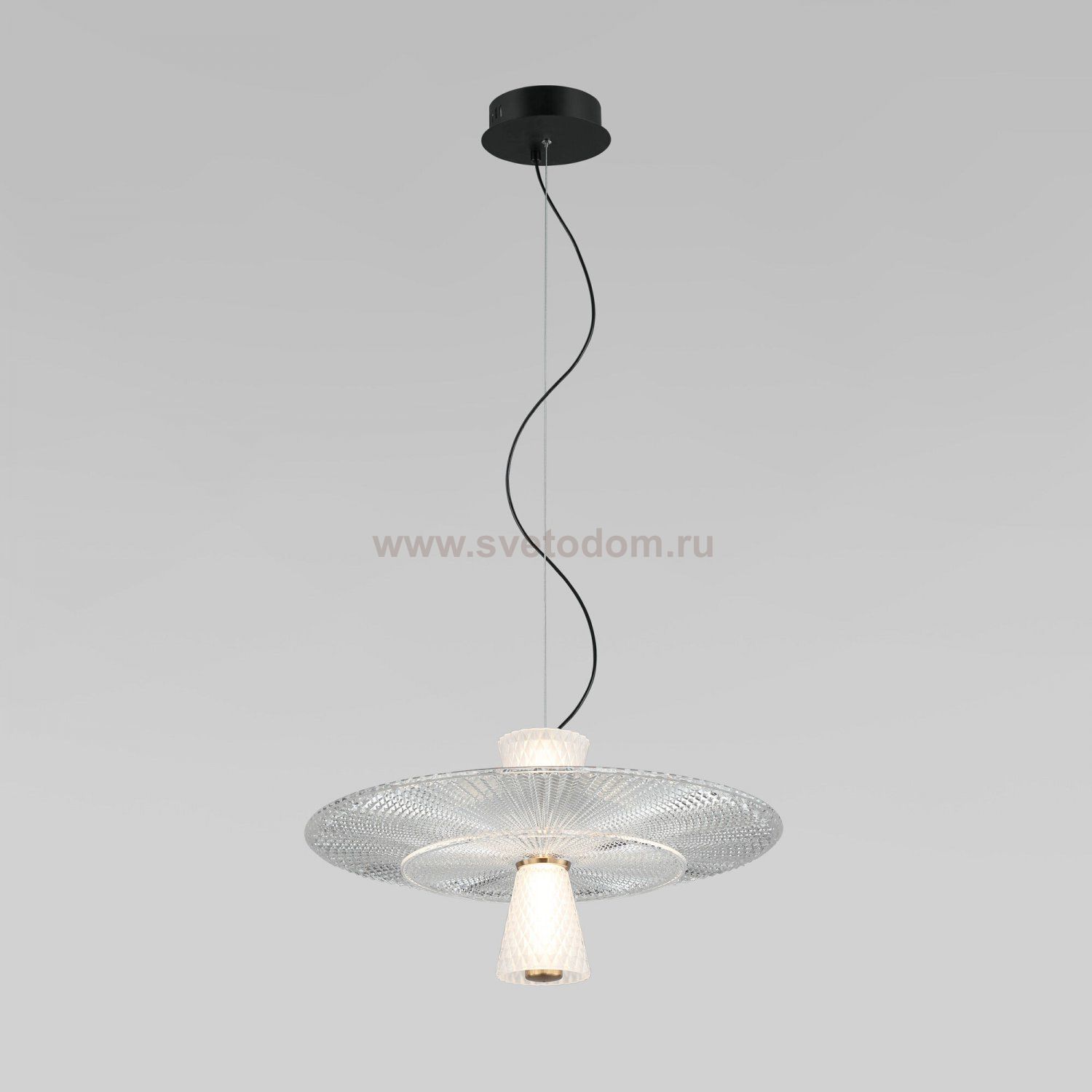 ПОДВЕСНОЙ СВЕТИЛЬНИК С АКРИЛОВЫМ И СТЕКЛЯННЫМИ ПЛАФОНАМИ 40029/1 LED/ белый Eurosvet