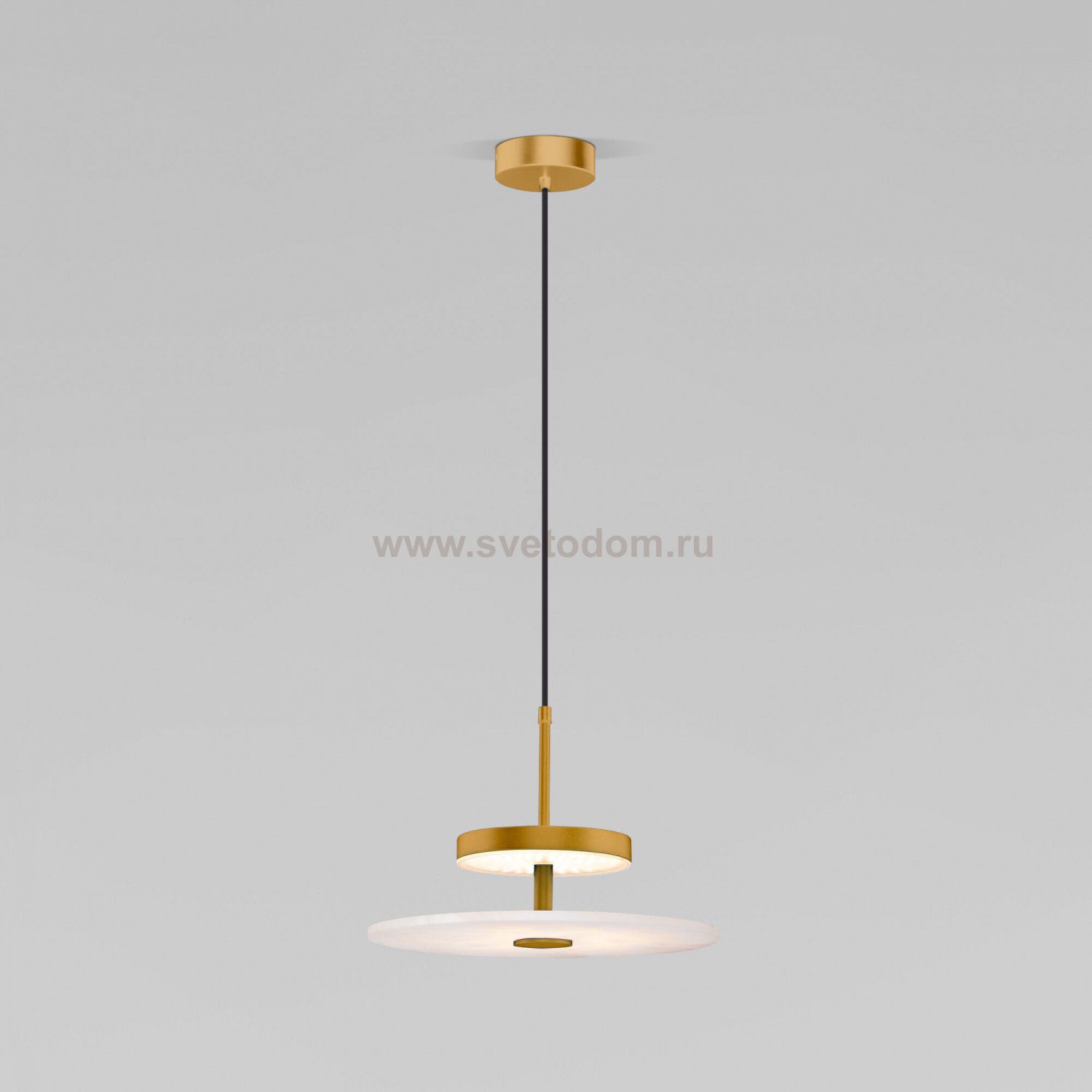 Светодиодный подвесной светильник с мраморным рассеивателем 40342 LED латунь