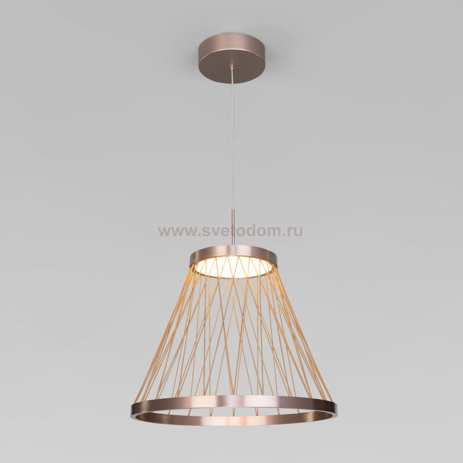 Подвесной светодиодный светильник 40016/1 LED коричневый Eurosvet