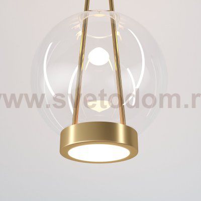 Подвесной светодиодный светильник со стеклянным плафоном 50267/1 LED латунь Eurosvet