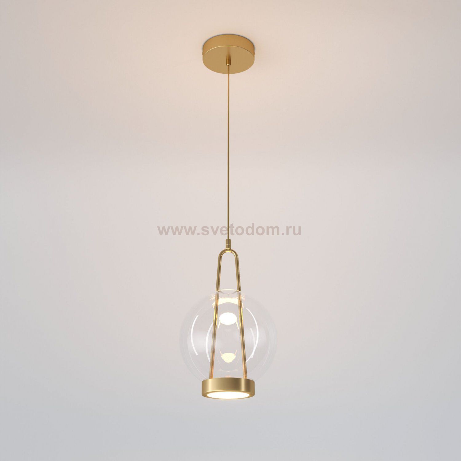 Подвесной светодиодный светильник со стеклянным плафоном 50267/1 LED латунь Eurosvet