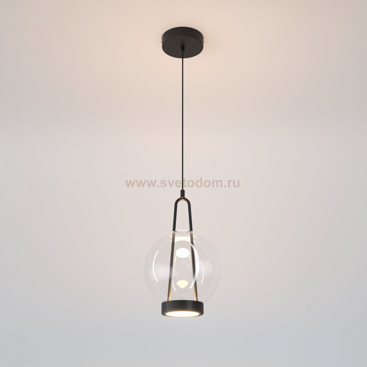 Подвесной светодиодный светильник со стеклянным плафоном 50267/1 LED черный Eurosvet