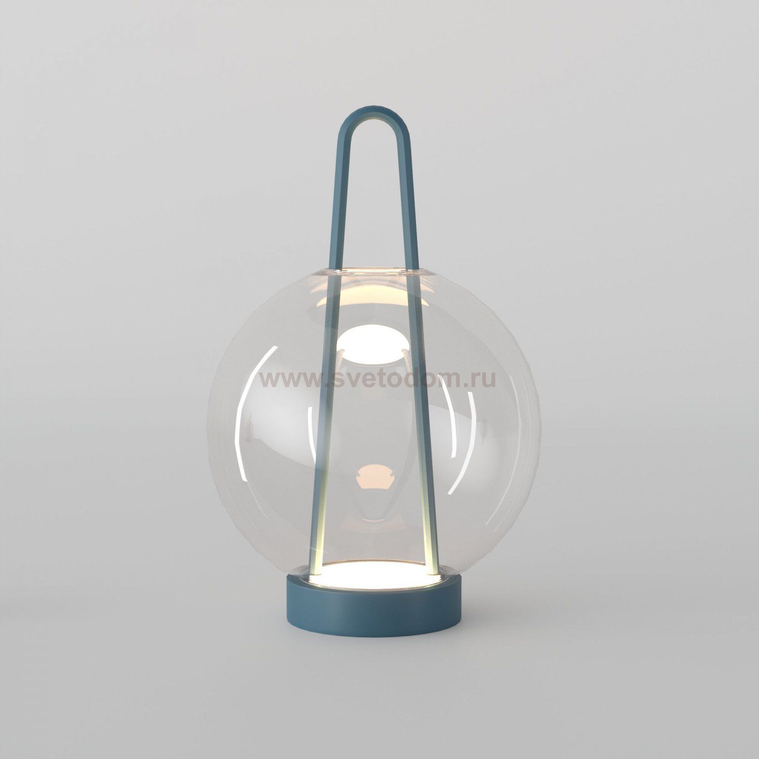 Настольный светодиодный светильник со стеклянным плафоном 80507/1 синий Eurosvet