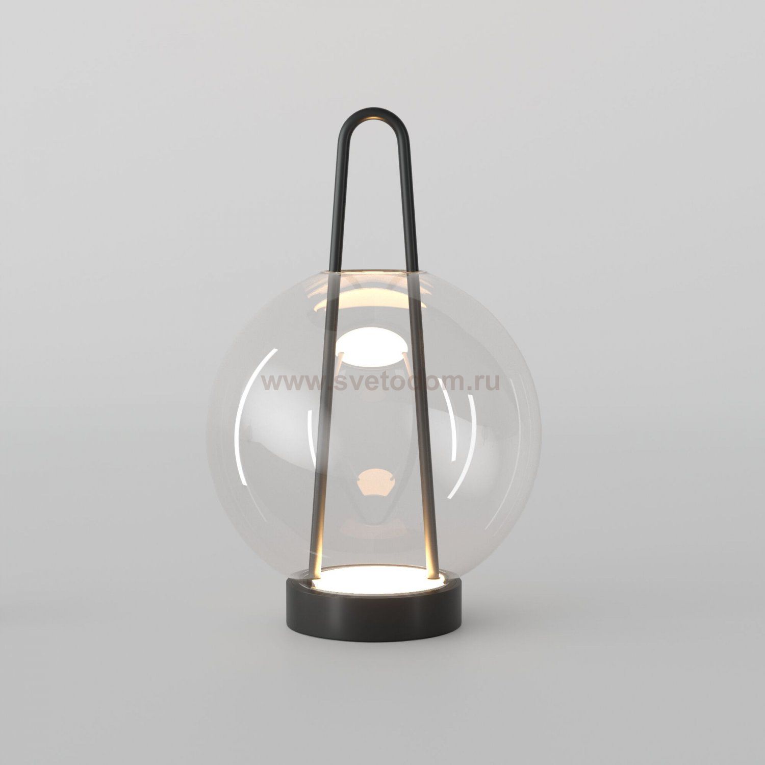 Настольный светодиодный светильник со стеклянным плафоном 80507/1 черный Eurosvet