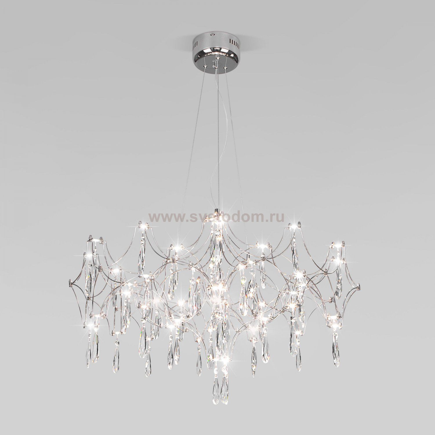Подвесной светодиодный светильник с фигурным хрусталем 443/1