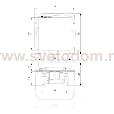 Выключатель одноклавишный проходной (дымчатый) Werkel W1212004