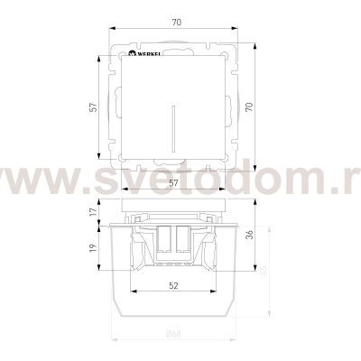 Выключатель одноклавишный проходной с подсветкой (дымчатый) Werkel W1212104