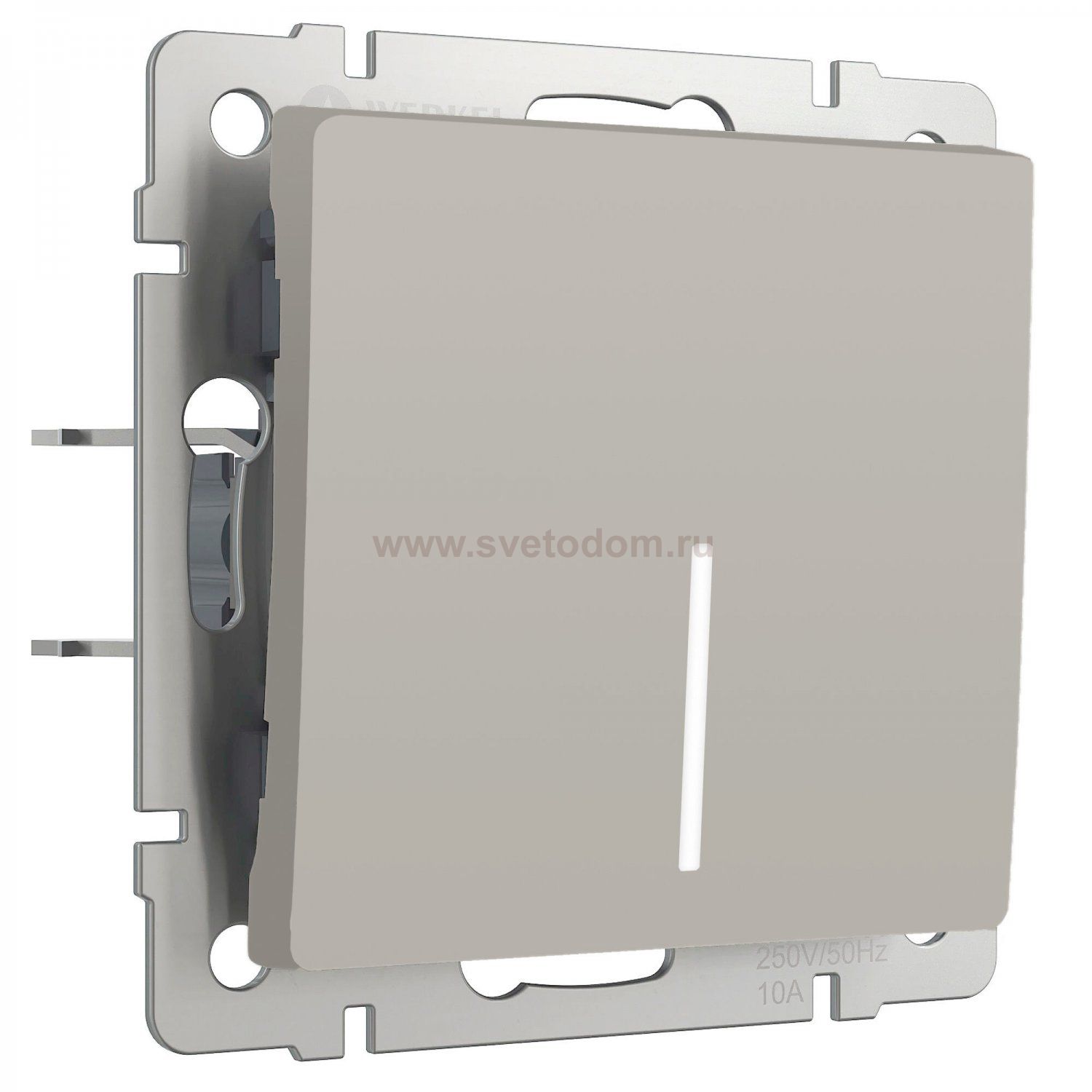 Выключатель одноклавишный проходной с подсветкой (дымчатый) Werkel W1212104