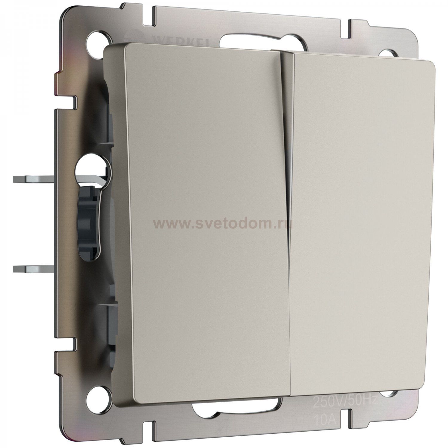 Выключатель двухклавишный проходной (дымчатый) Werkel W1222004