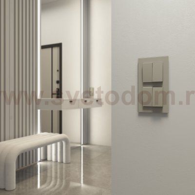 Выключатель двухклавишный проходной (дымчатый) Werkel W1222004